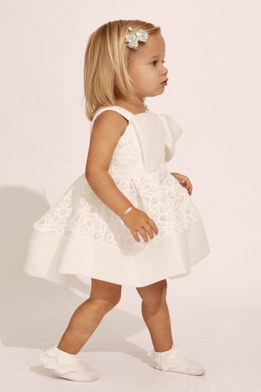 WILLOW BOW DRESS in colour ORCHIDWHT