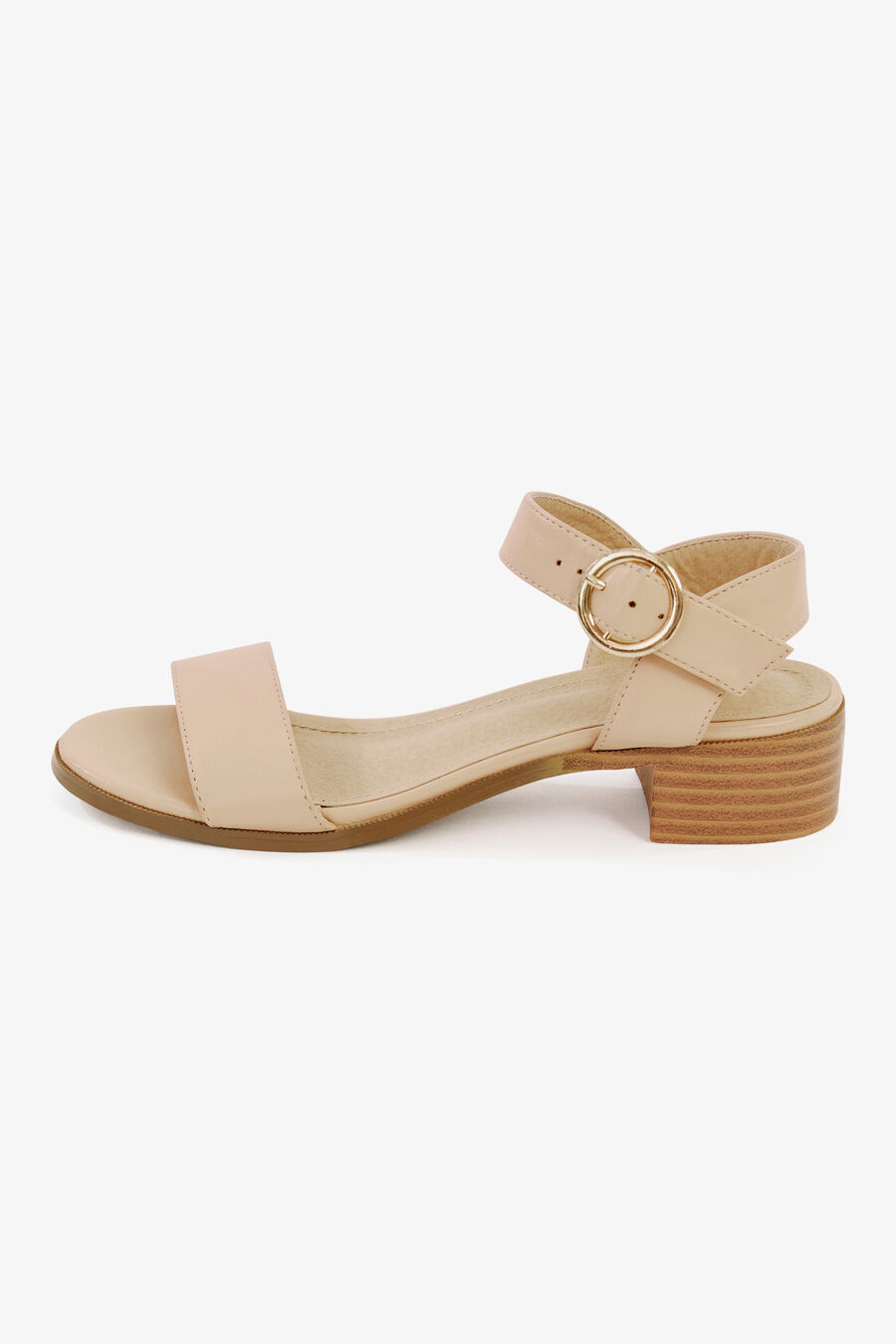 BUCKLE HEEL in colour TAN