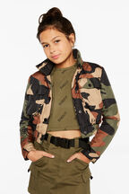 ZELDA CROP BOMBER in colour BURNT OLIVE
