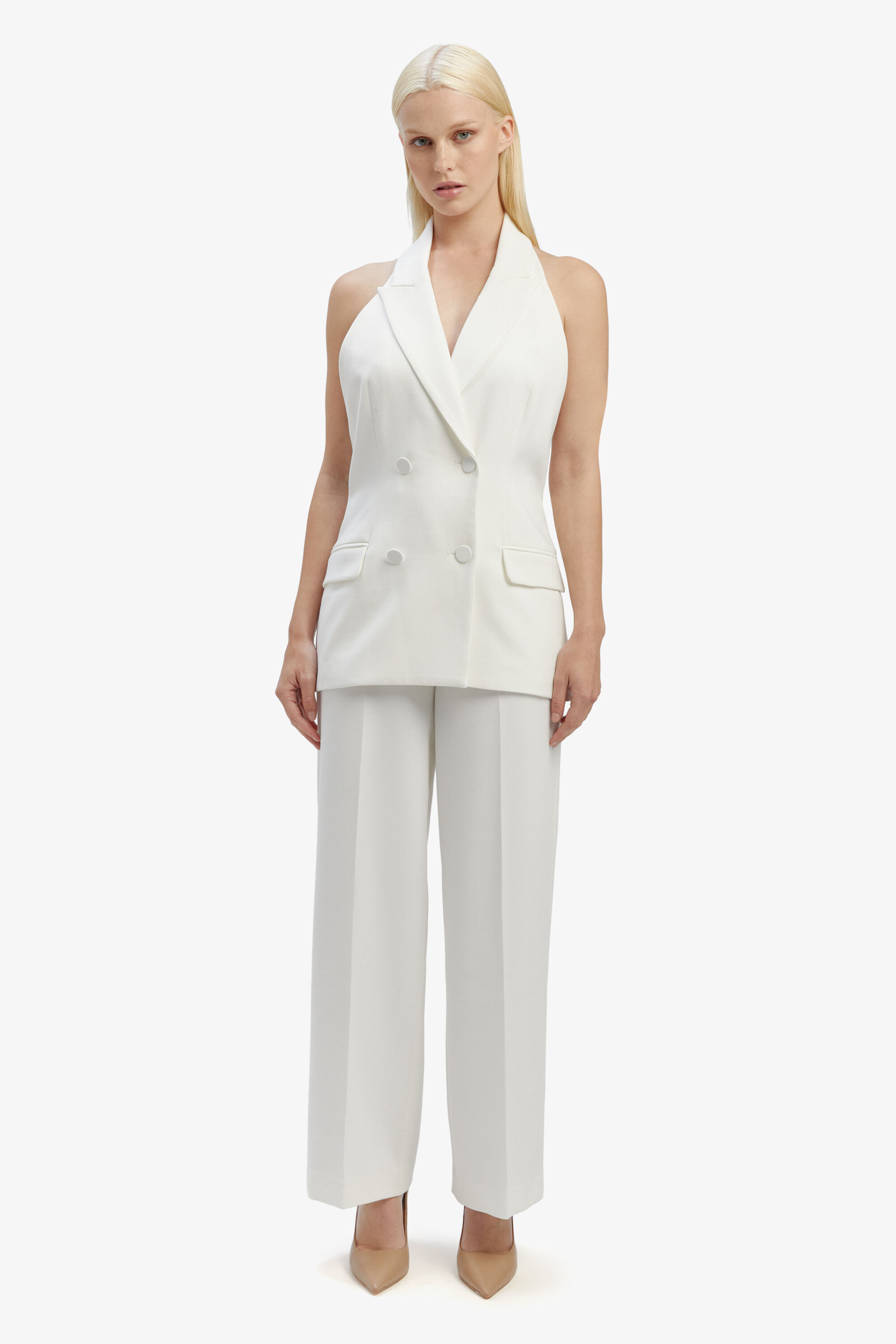 White longline vest store