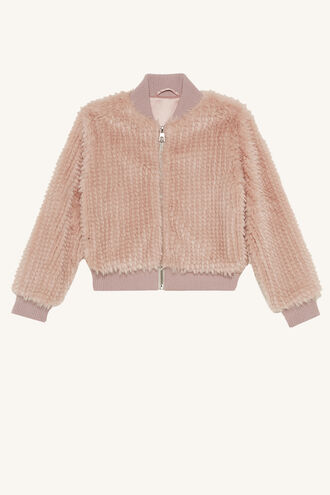 EVE FURRY BOMBER in colour ASH ROSE