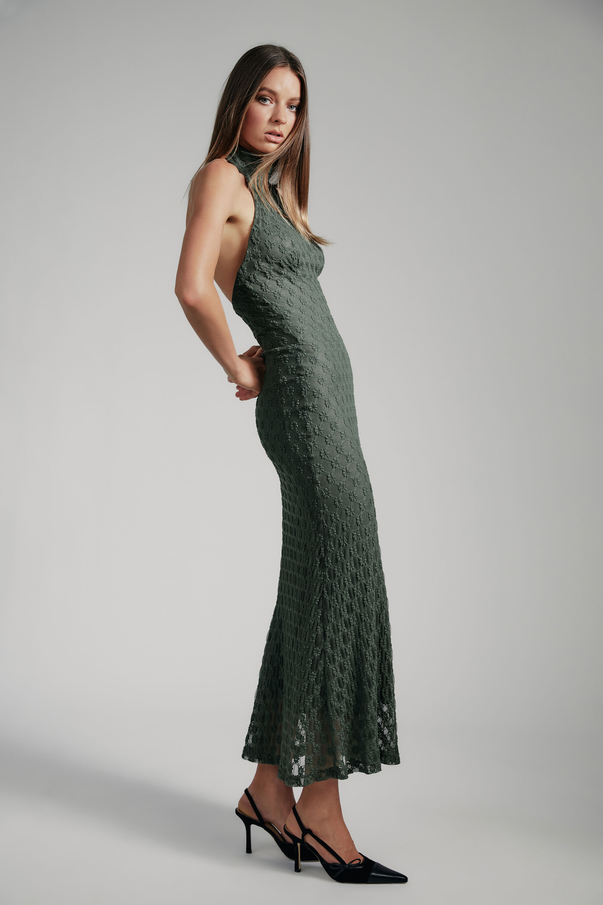 Bardot lace midi dress new arrivals