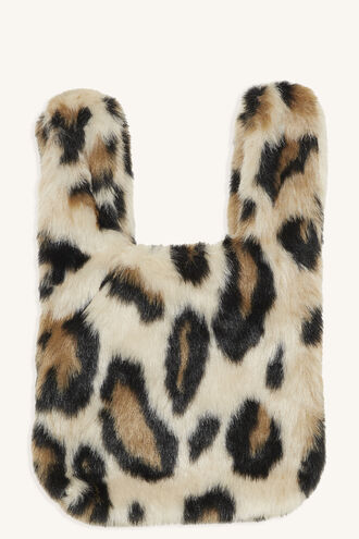 MINI FAUX FUR TOTE BAG in colour ANTELOPE