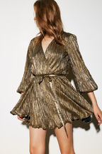 BELLISSA PLEAT DRESS in colour CANDIED GINGER