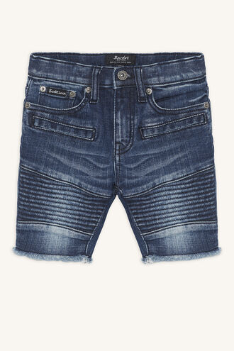 BIKER DENIM SHORT in colour CITADEL