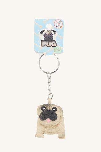 PUG KEY CHAIN in colour MOCHA BISQUE
