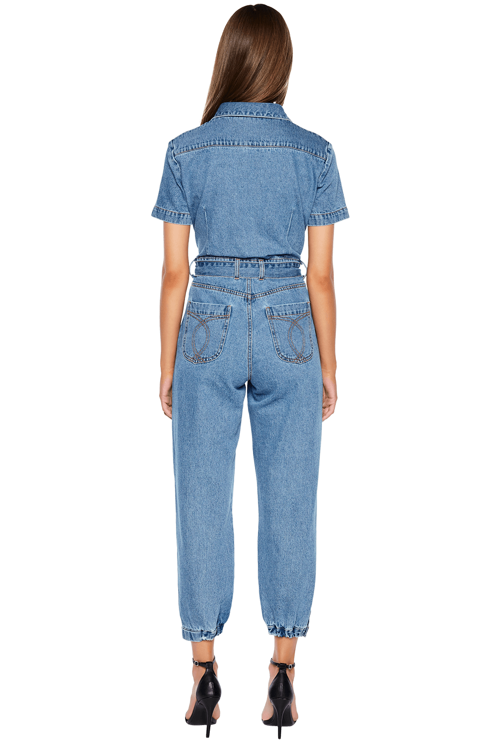 denim jumpsuit bardot