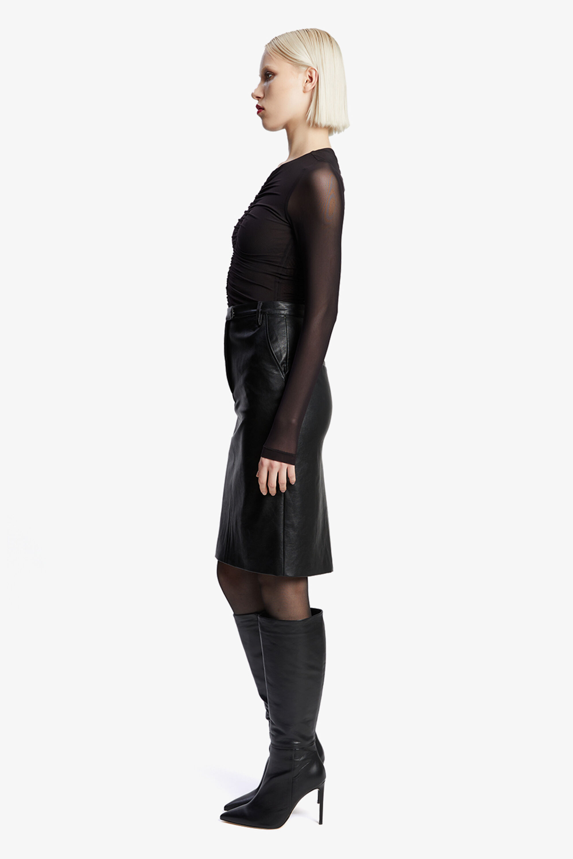 Jaya Mesh Top In Black | Bardot