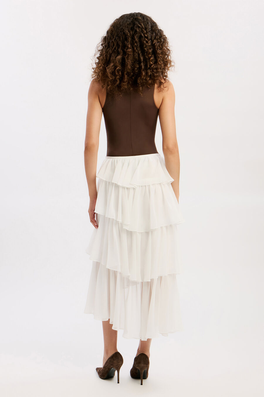 Adelene Frill Midi Skirt