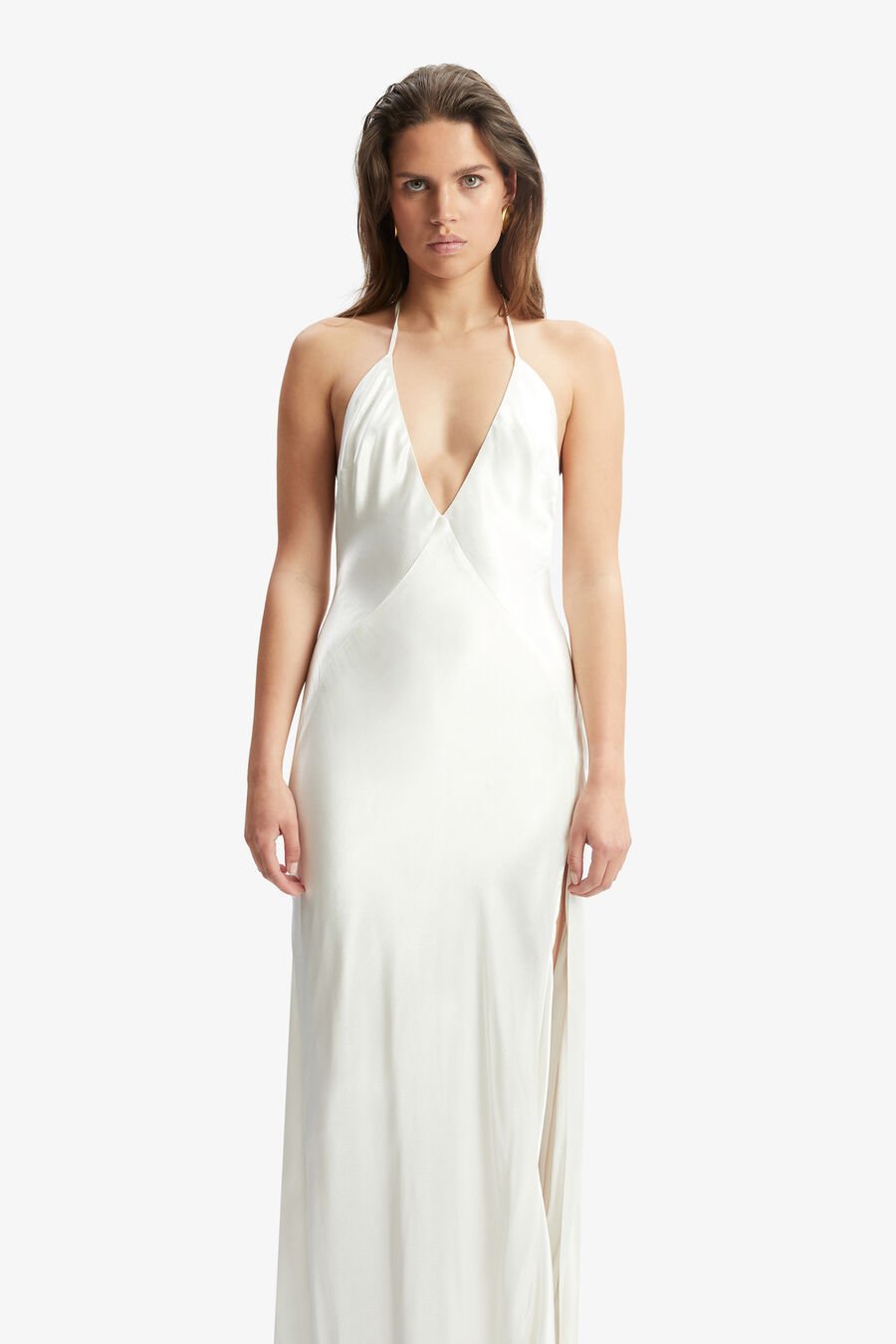 YVE HALTER DRESS in colour Orchid White