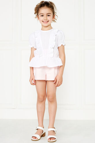 PIA RUFFLE TOP. in colour CLOUD DANCER