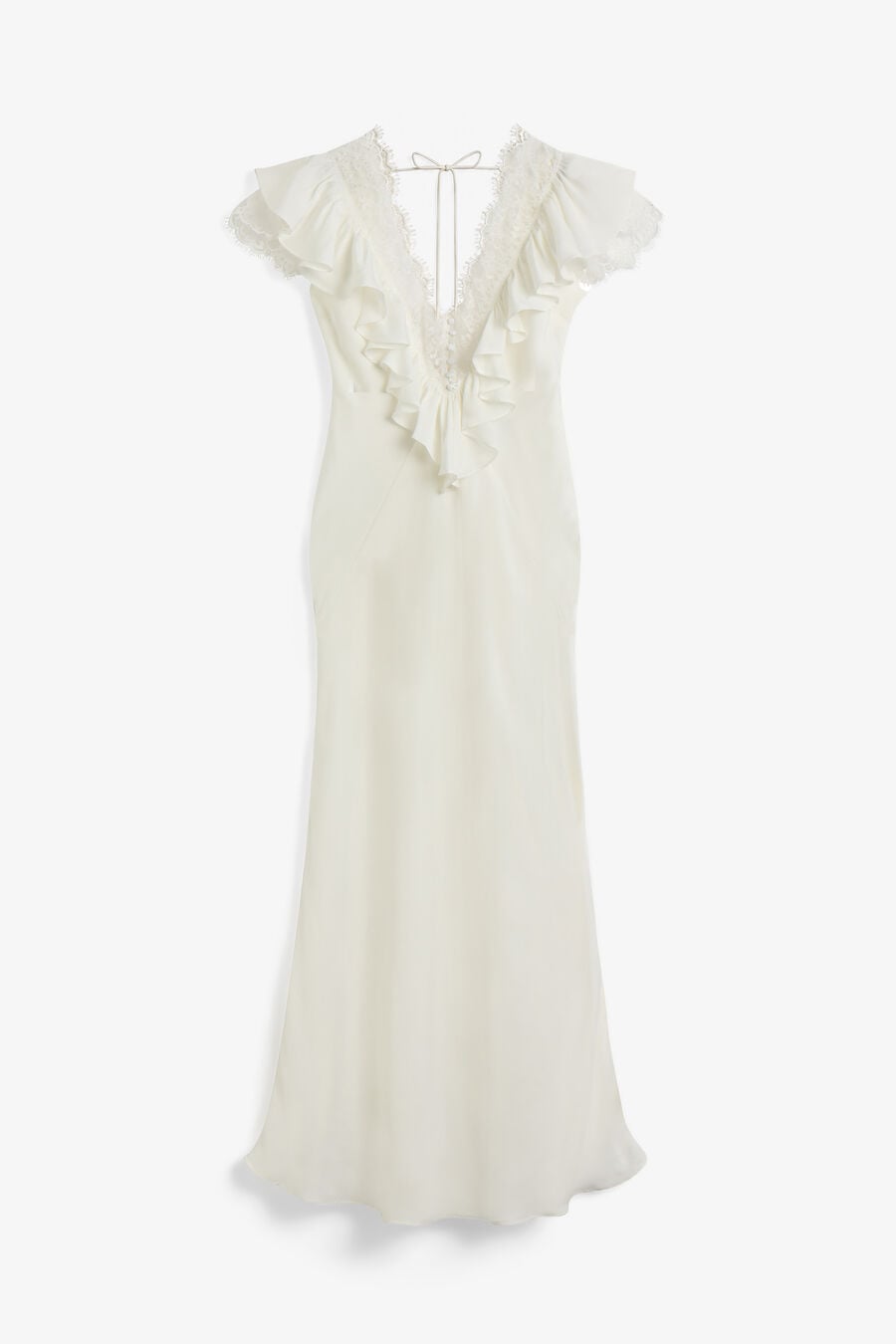 CELESTE RUFFLE MAXI DRESS in colour Orchid White
