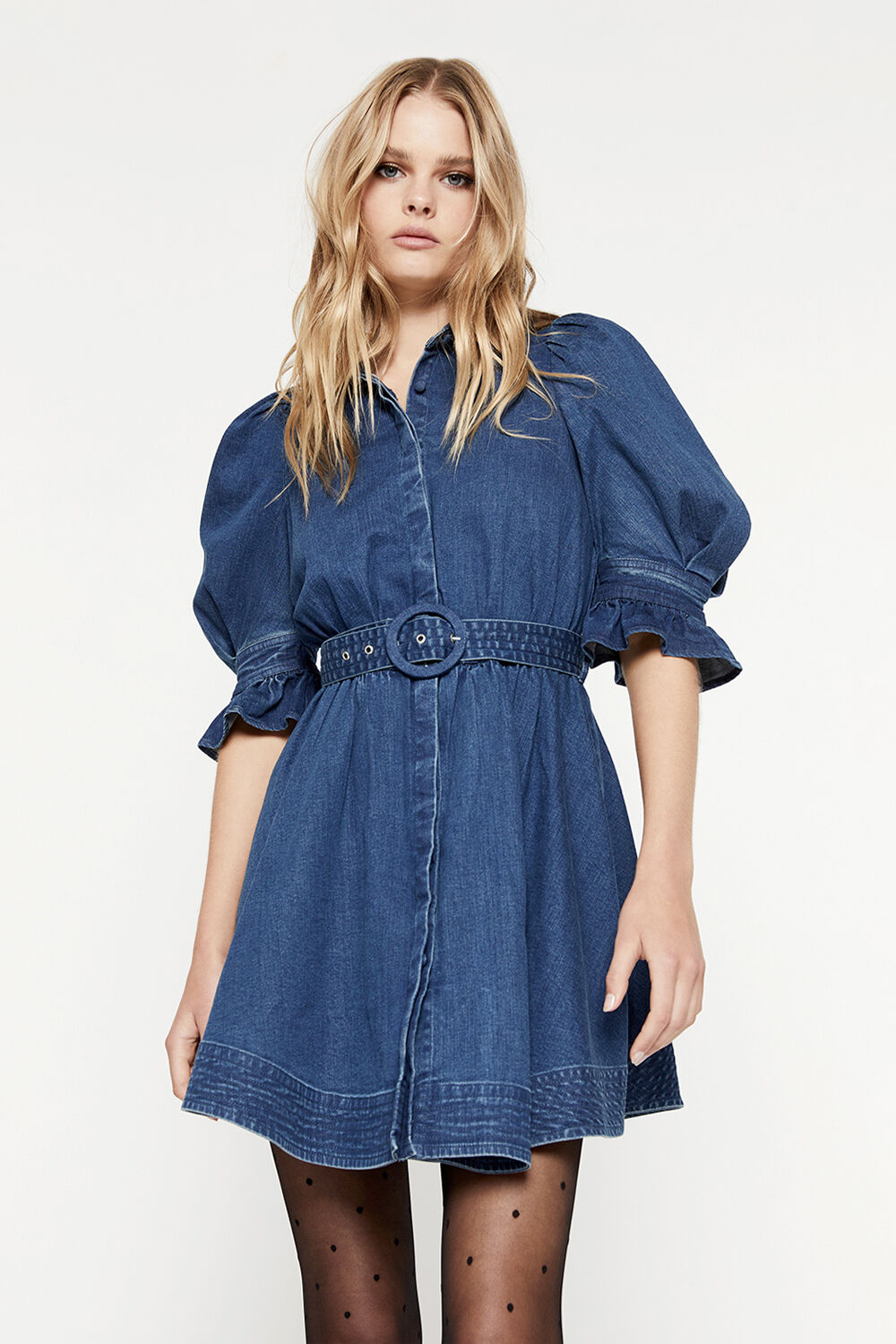 STELLA DENIM DRESS in colour MIDNIGHT NAVY