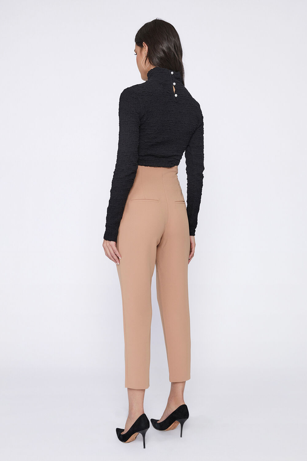 ANNA SLIM LEG PANT in colour TAN