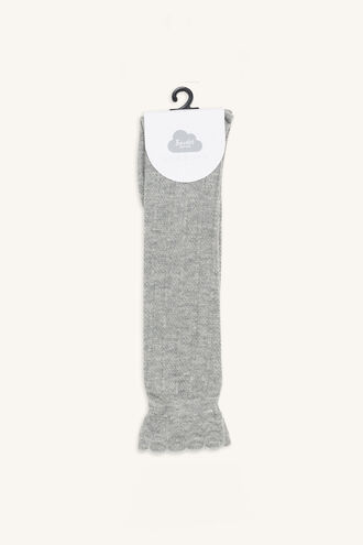 KNITTED KNEE BABY HIGH SOCK in colour LIGHT GRAY