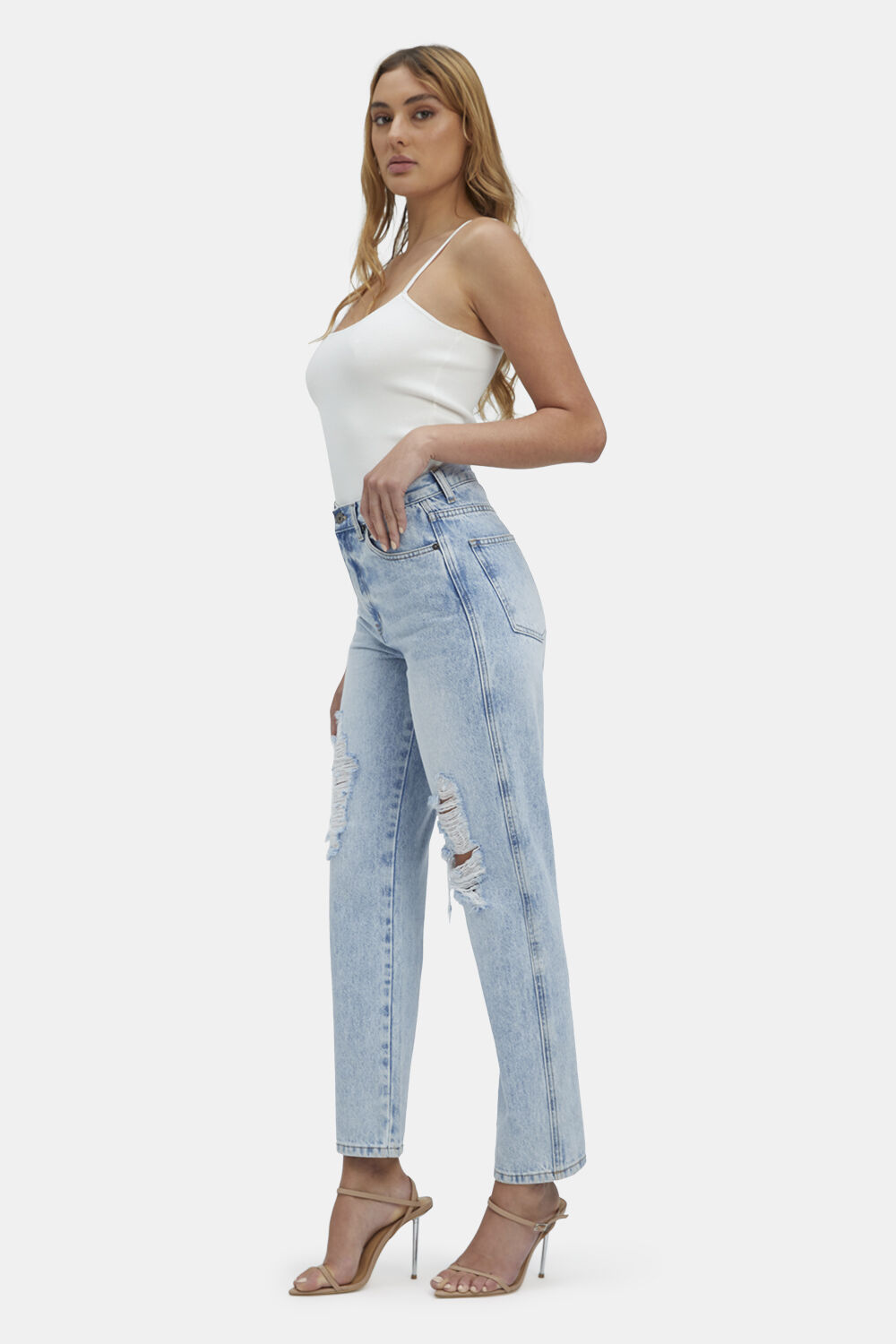 Eva Straight Leg Jeans In Vintage Bardot