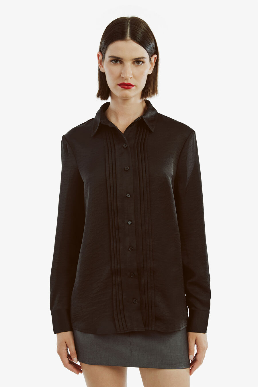 Dinah Pintuck Satin Shirt