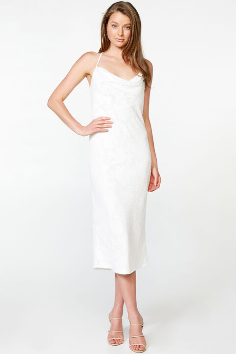 TEMPEST SLIP DRESS in colour CLOUD DANCER