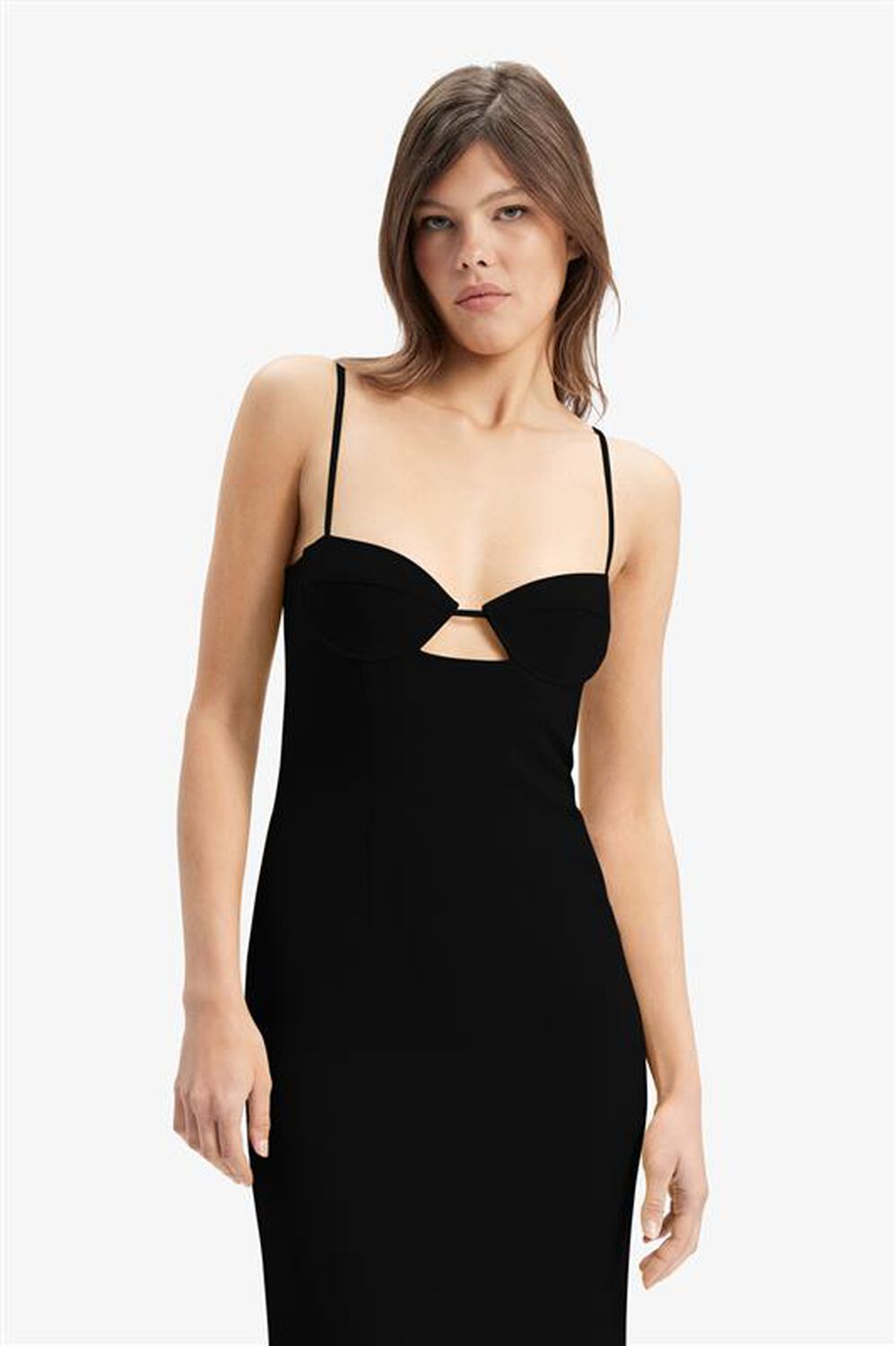 VIENNA MIDI DRESS in colour CAVIAR