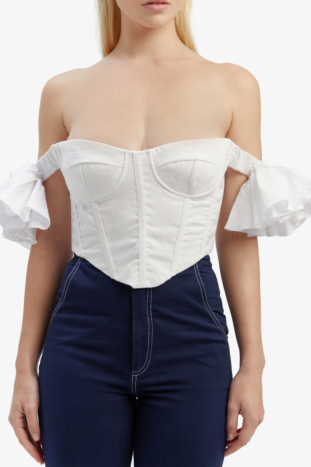 SIGMA CORSET TOP in colour BRIGHT WHITE