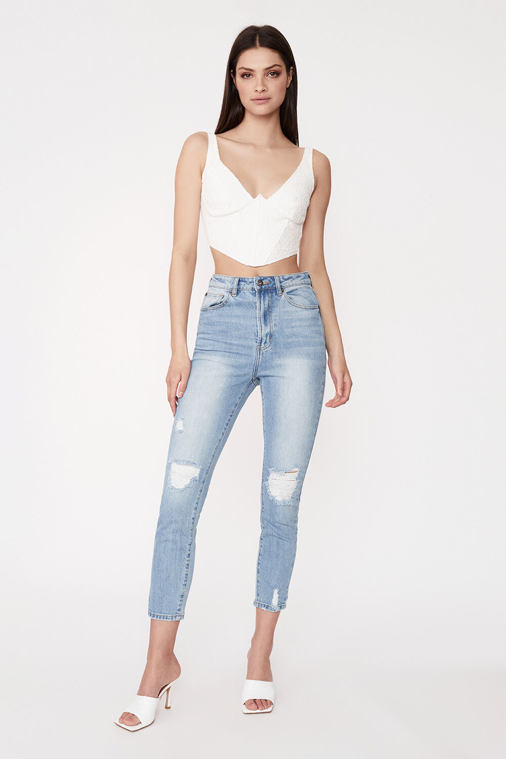 SIENNA SUPER HIGH RISE JEAN in colour BRIGHT WHITE