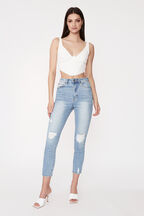 SIENNA SUPER HIGH RISE JEAN in colour BRIGHT WHITE