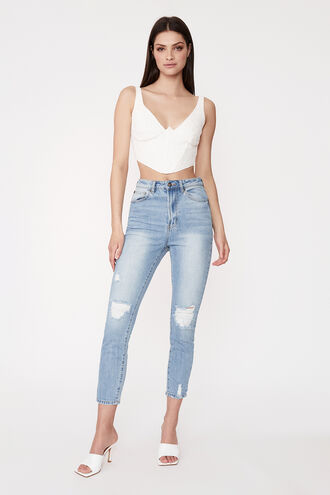 SIENNA SUPER HIGH JEAN in colour BRIGHT WHITE