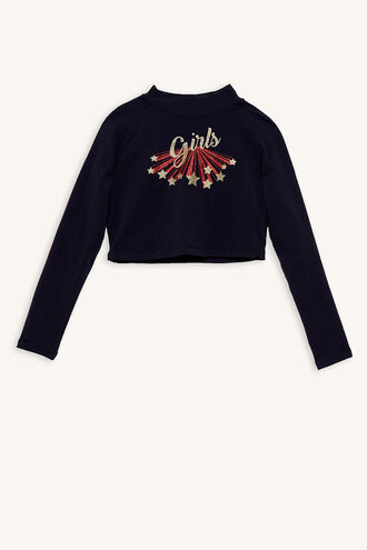 KATIE CROP SKIVVY in colour PEACOAT