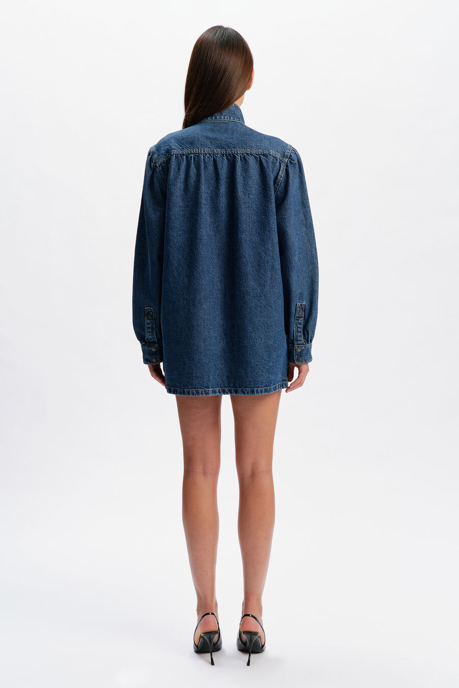 030 Denim Oversized Mini Dress