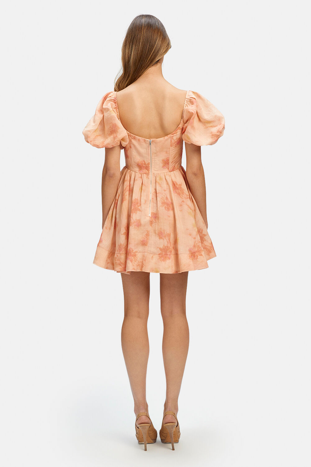 KIAH CORSET MINI DRESS in colour ORANGE PEEL