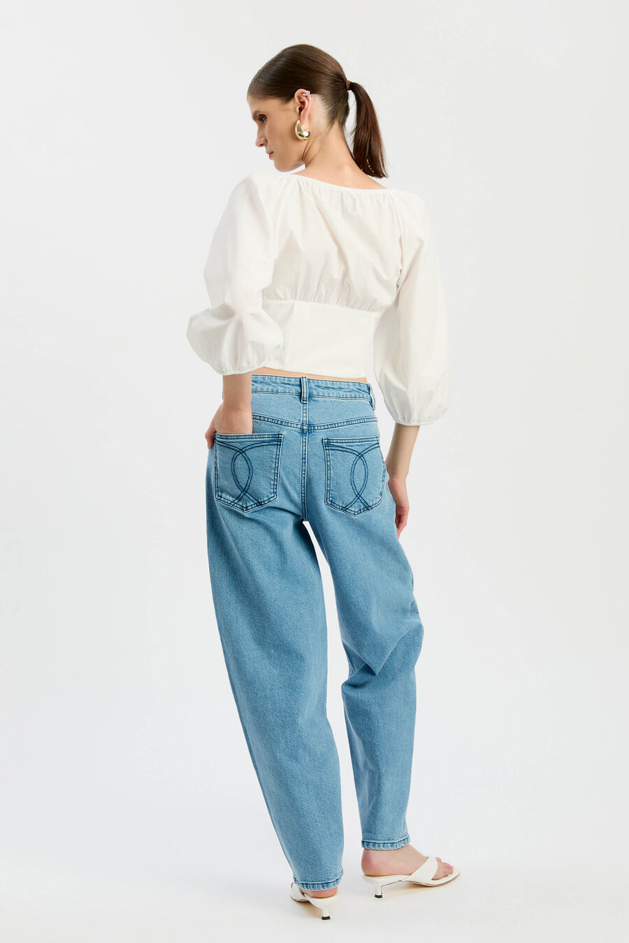 Delphina Barrel Leg Jean