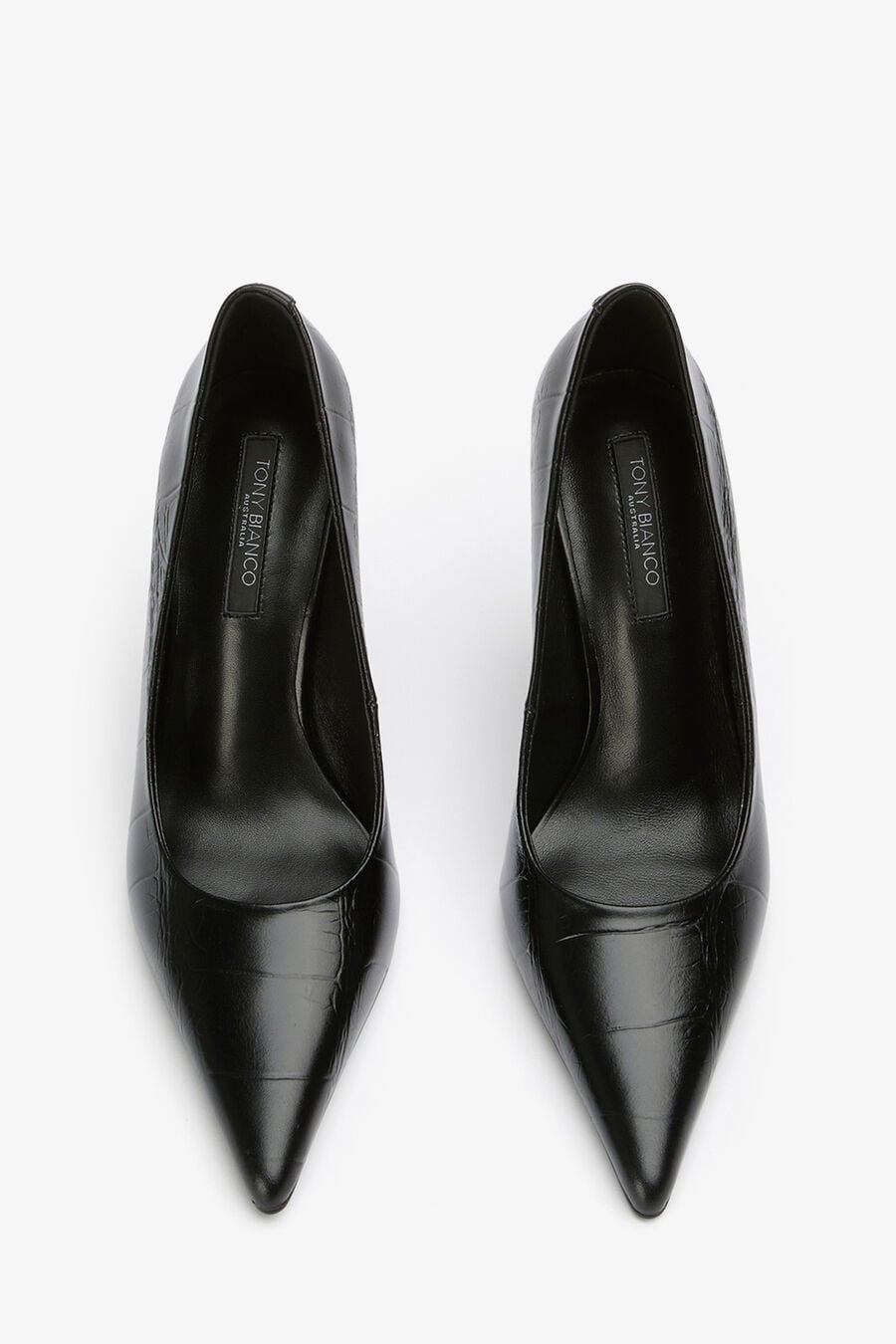 Tony Bianco Niki Black Croc Heels