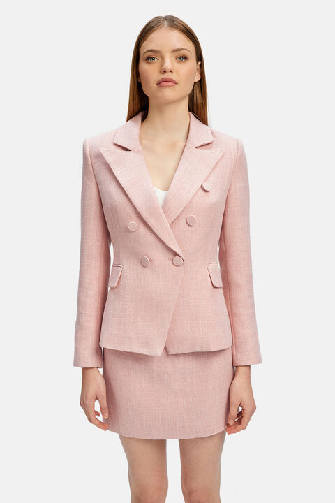 EMILIE WRAP FRONT BLAZER in colour ROSE QUARTZ