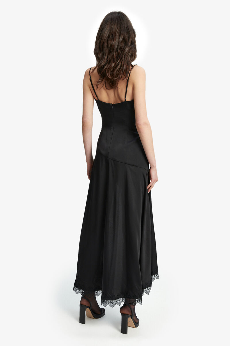 Sorella Lace Trim Midi Dress In Black | Bardot