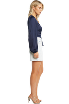 ELENA TIE BLOUSE in colour ECLIPSE