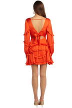 NALA FRILL DRESS in colour SPICY ORANGE