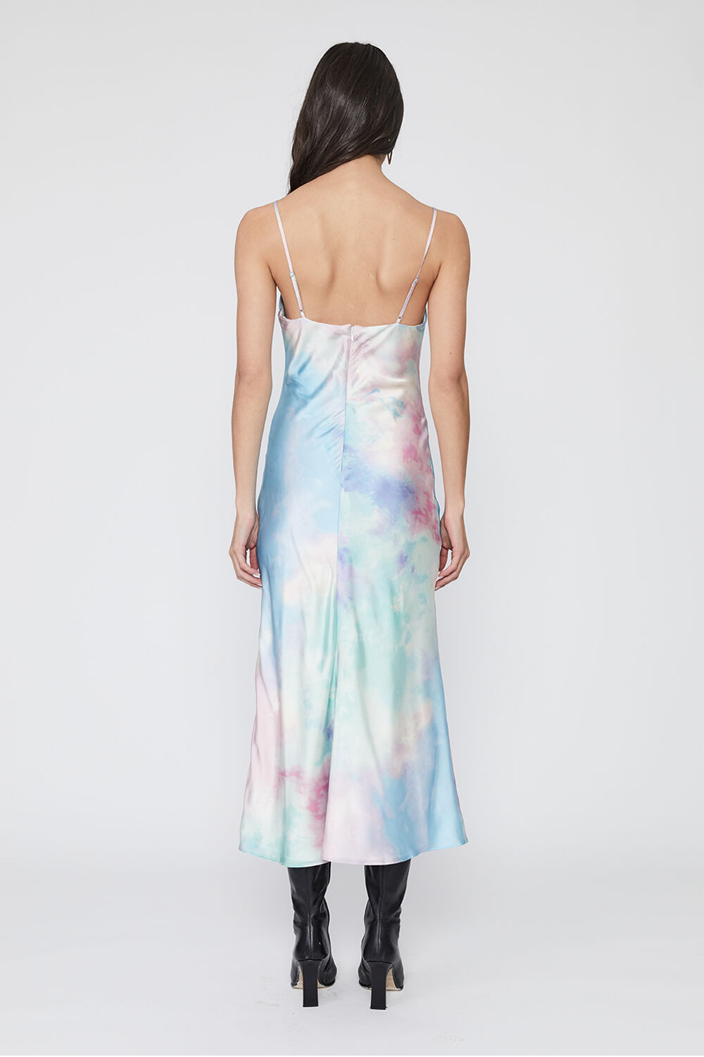 TIE DYE SLIP DRESS in colour SNOW WHITE