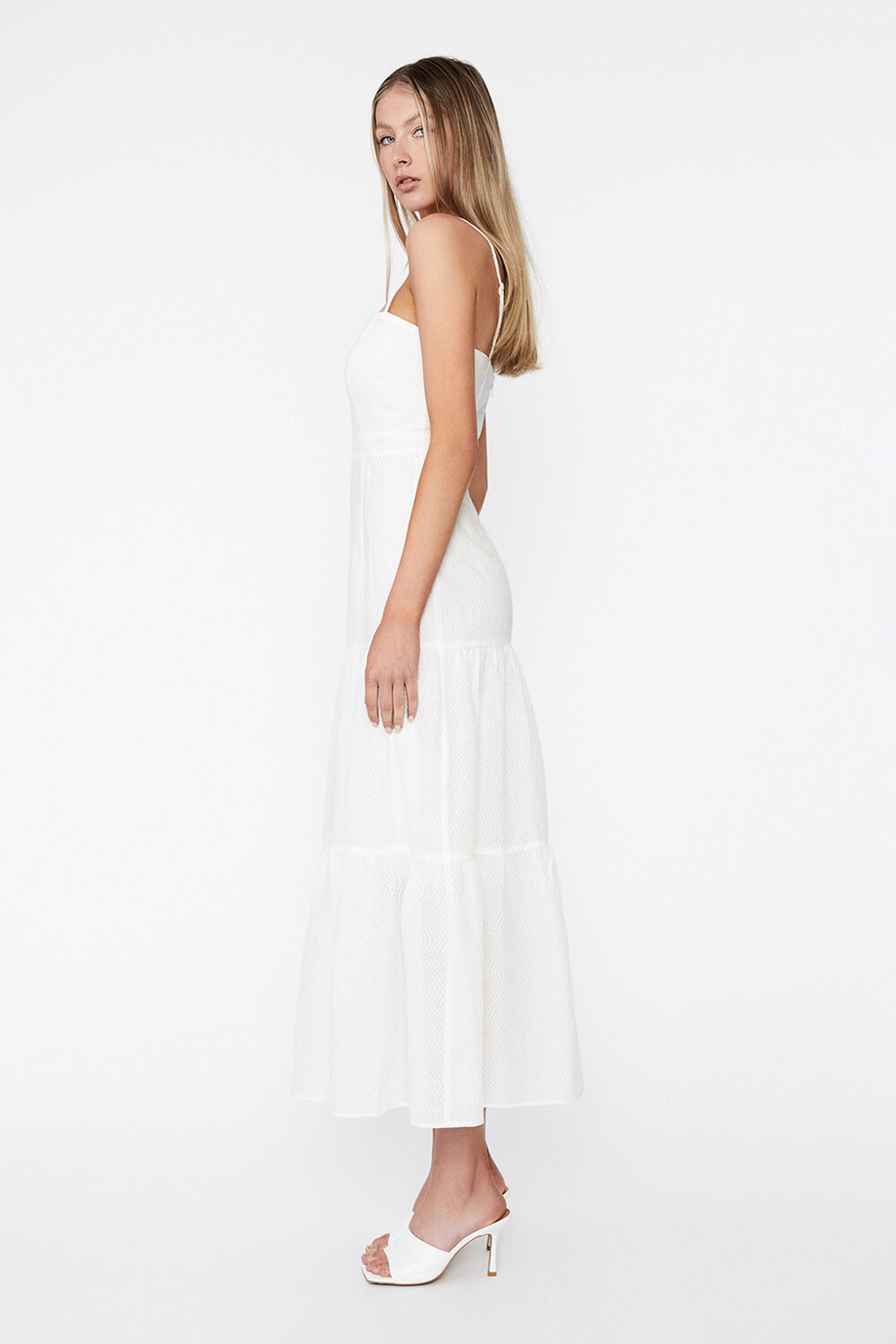 Lokita Midi Dress in Orchid Wht | Bardot