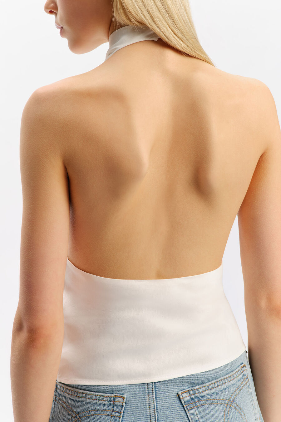 Joslyn High Neck Satin Top
