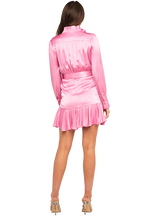 RACHELLE FRILL DRESS in colour SEA PINK