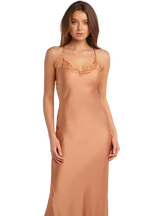 SANDIE SLIP DRESS in colour SANDSTONE
