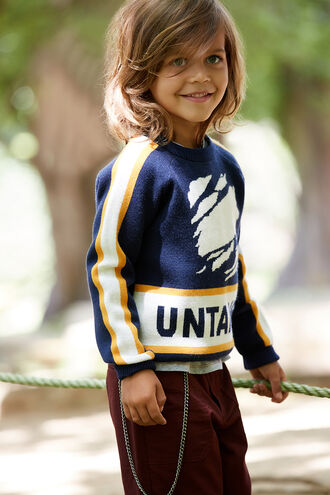 UNTAMED KNIT SWEATER in colour BLACK IRIS