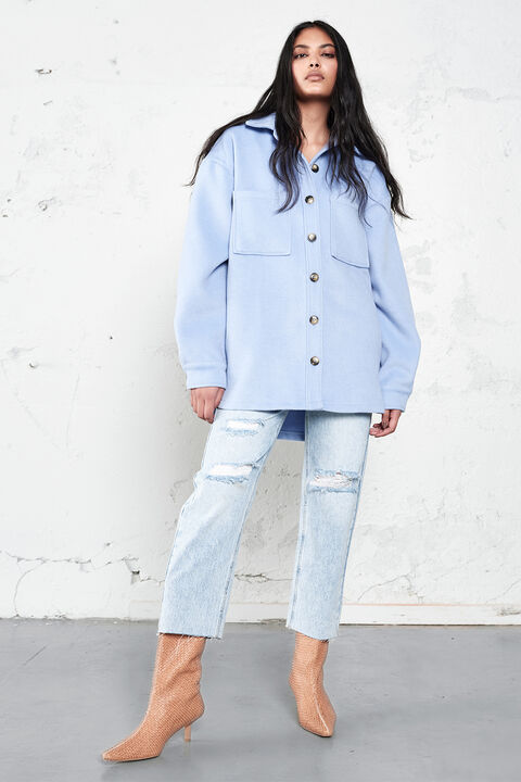 TALIA OVERSHIRT in colour CERULEAN