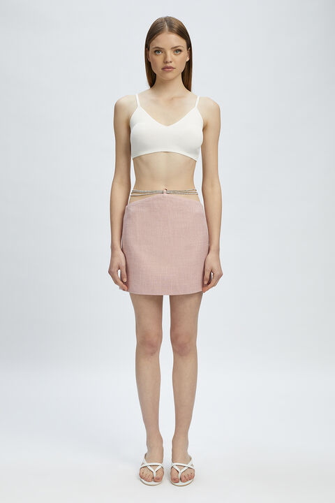 EMILIE BOUCLE SKIRT in colour ROSE QUARTZ
