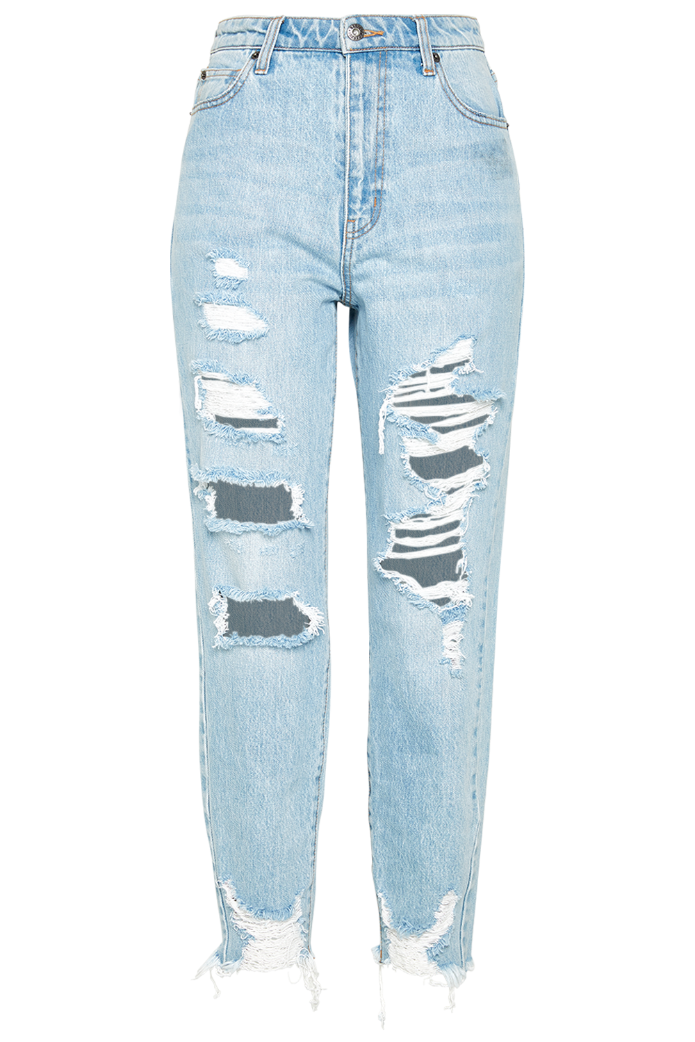THE MUM JEAN in colour DUSTY BLUE