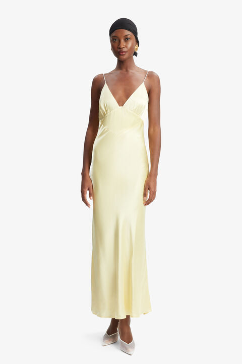 CAPRI DIAMONTE SLIP DRESS in colour LIMELIGHT