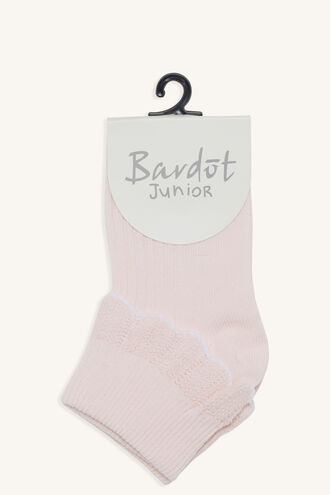 COTTON FRILL SOCKS in colour PINK CARNATION