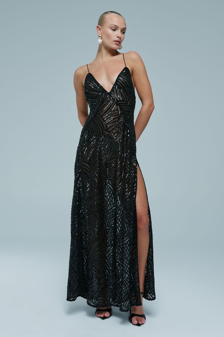 Harper Sequin Halter Dress