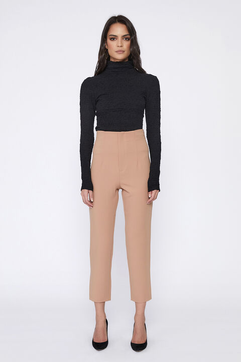 ANNA SLIM LEG PANT in colour TAN