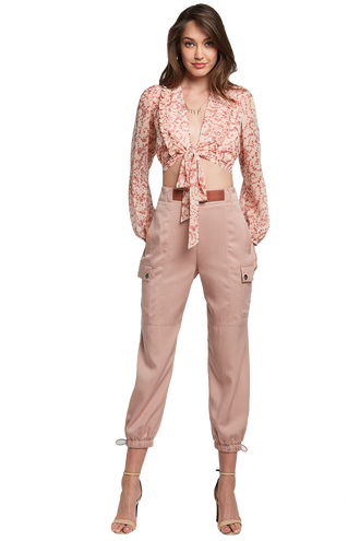 DITSY WRAP TOP in colour POTPOURRI